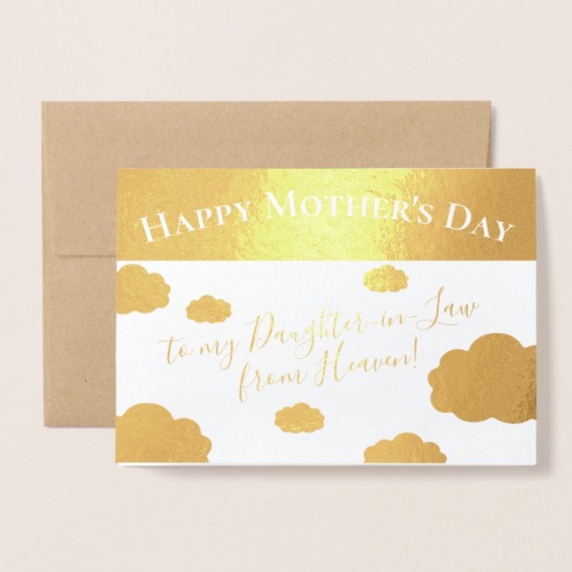 Elegant Happy Mother's Day for Daughter-in-Law  Foil Card (Front With Envelope)