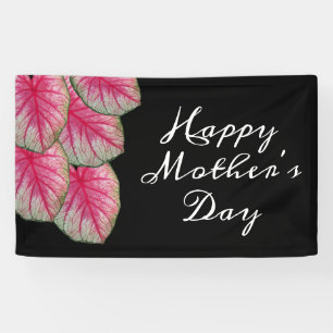Elegant Happy Mother's Day Hot Pink Floral Banner