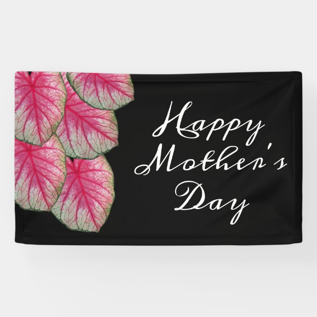 Elegant Happy Mother's Day Hot Pink Floral Banner (Horizontal)