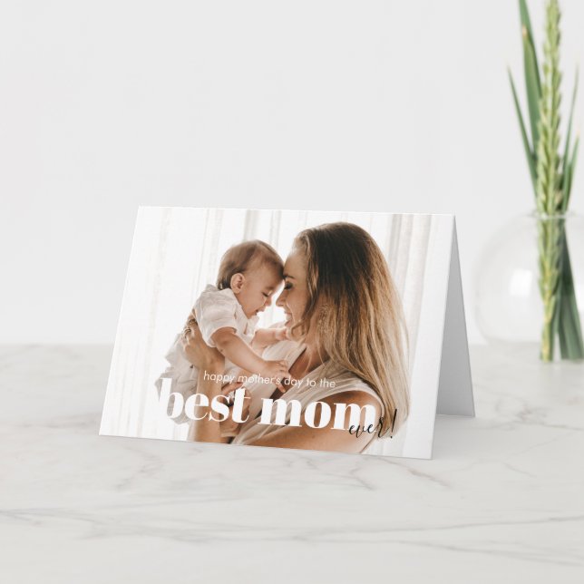 Elegant Happy Mother's Day Photo Greeting Card (Front)