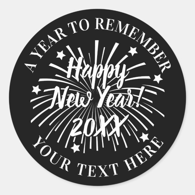 Elegant Happy New Year 2023 custom seal stickers (Front)