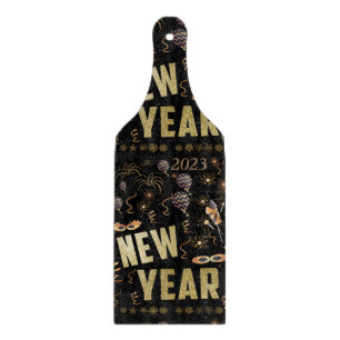 Elegant Happy New Year 2023,Gold Glitter Festivel  Cutting Board