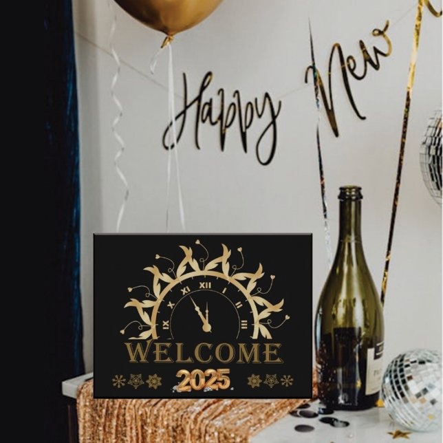 Elegant Happy New Year 2025,Gold Glitter Festivel Postcard (Creator Uploaded)