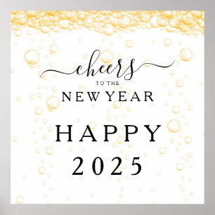 Elegant Happy New Year 2025 Poster
