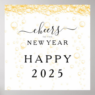 Elegant Happy New Year 2025 Poster