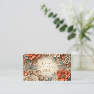 elegant happy new year 2026 business card