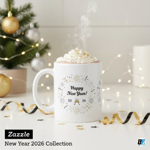 Elegant Happy New Year 2026 Celebration Coffee Mug