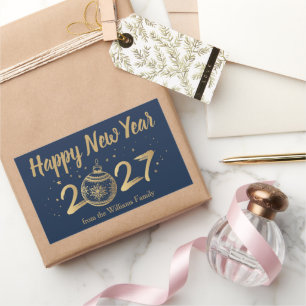 Elegant Happy New Year 2027 Personalised Rectangular Sticker