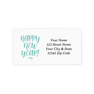 Elegant Happy New Year address labels