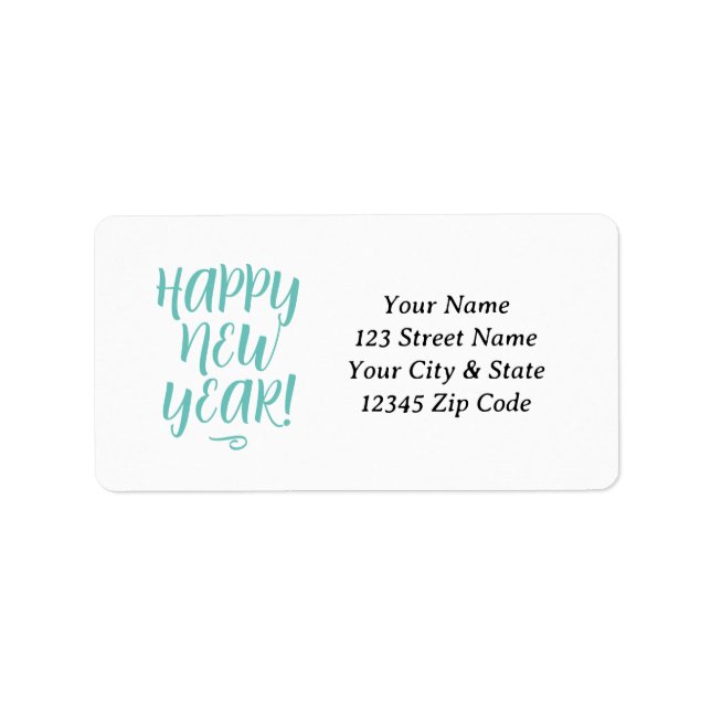 Elegant Happy New Year address labels (Front)