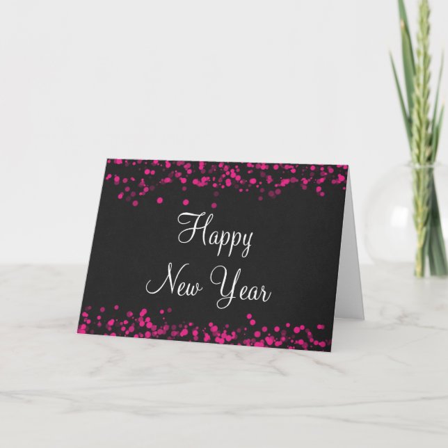 Elegant Happy New Year Greeting Card (Front)
