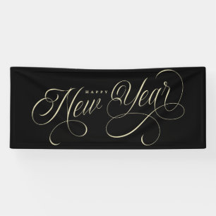 Elegant Happy New Year script Banner