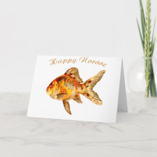 Elegant Happy Norooz Goldfish Persian New Year Card