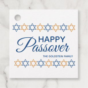 Elegant Happy Passover Star of David Personalised  Favour Tags