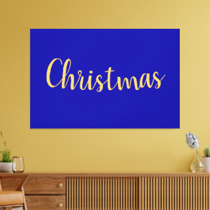 Elegant Happy Royal Blue CHRISTMAS Minimalist Canvas Print