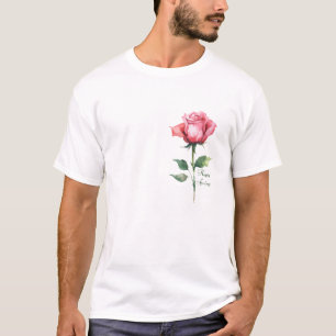 Elegant - Happy Spring Pink Rose Design T Shirt 
