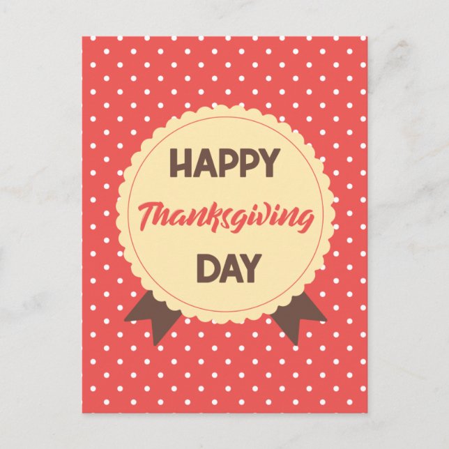 Elegant Happy Thanksgiving Day Holiday Postcard (Front)