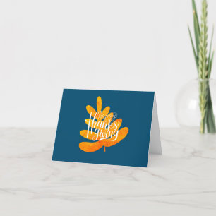Elegant Happy Thanksgiving on the Leaf Autumn  Holiday Card