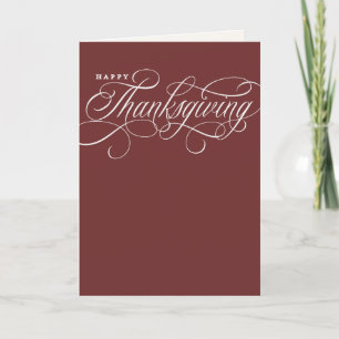 Elegant Happy Thanksgiving script design Holiday Card