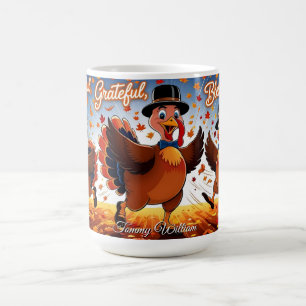 Elegant Happy Thanksgiving Turkey Coffee Mug