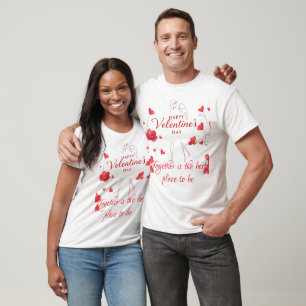 Elegant Happy Valentine's Day Design T-Shirt