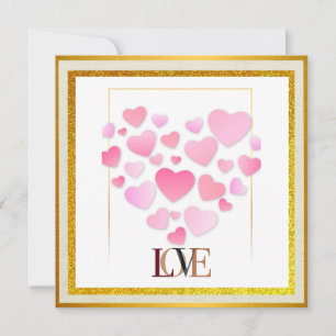 Elegant Happy Valentine's Day   Gold & Pink Heat
