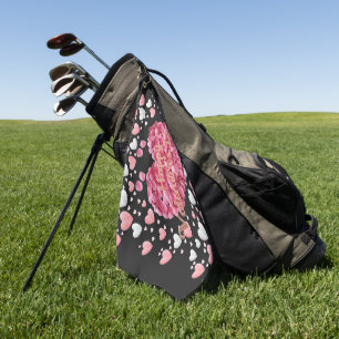 Elegant Happy Valentine's Day Golf Towel