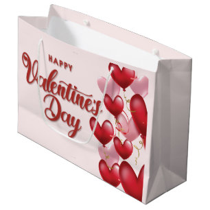 Elegant Happy Valentine's Day  Large Gift Bag