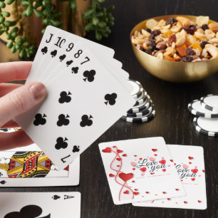 Elegant Happy Valentine's Day Playing Cards