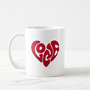 Elegant Happy Valentine's Day Red Heart  Coffee Mug