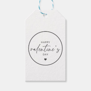 Elegant Happy Valentine's day script typography  Gift Tags