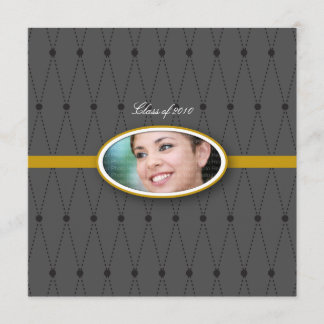 Elegant Harlequin Pattern: Gold Invitation