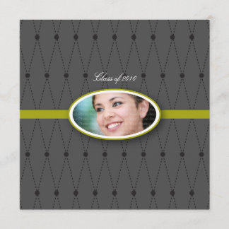 Elegant Harlequin Pattern: Green Invitation