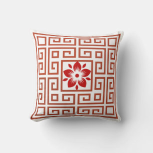"Elegant Harmony: Chinese-Inspired Square Pillow" Cushion