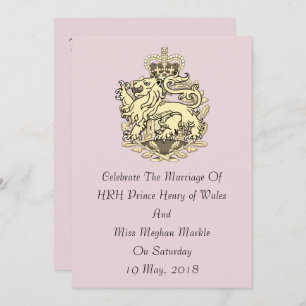 Elegant Harry & Meghan Party Invitation (Pink)