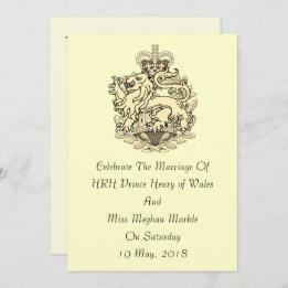 Elegant Harry & Meghan Royal Wedding Invitation