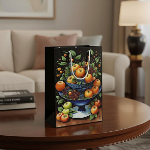 Elegant Harvest Fruit & Blue Bowl Gift Bag