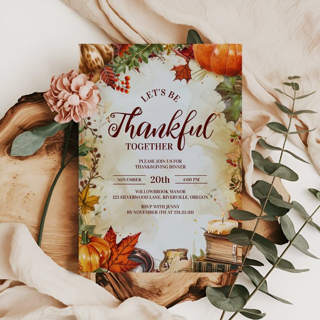 Elegant Harvest Table Thanksgiving Dinner Invitation (Creator Uploaded)
