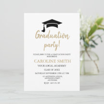 Elegant Hat Graduation Party Invitation