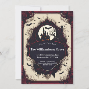 Elegant Haunted House Halloween  Invitation