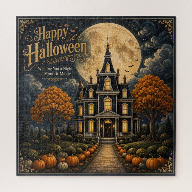 Elegant Haunted Manor Halloween Jigsaw Puzzle (Vertical)