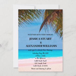 Elegant Hawaii Beach Summer Tropical Wedding Invit Invitation