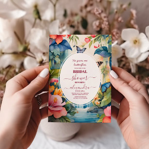 Elegant He Gives Me Butterflies Bridal Shower Invitation