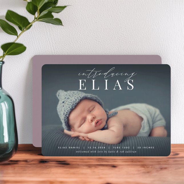 Elegant Headline | Photo Birth Announcement (Creator Uploaded)