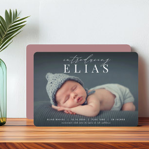 Elegant Headline Photo Birth Announcement