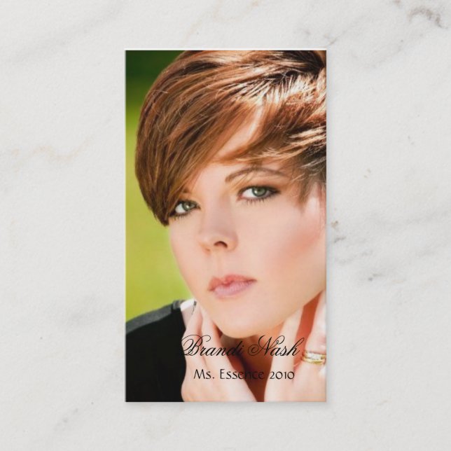 Elegant Headshot Business Card (Front)