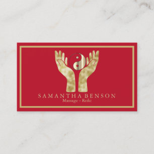 Elegant Healing Hands Yin Yang symbol  Business Card