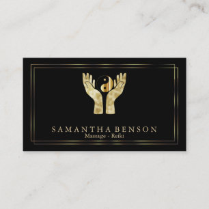 Elegant Healing Hands Yin Yang symbol Business Card