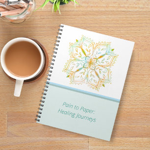 Elegant healing Journeys Gold Mandala Flower Notebook