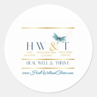 Elegant HealWell & Thrive  Classic Round Sticker